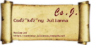 Csákány Julianna névjegykártya